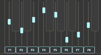 The 8 fader keys on the keyboard diagram