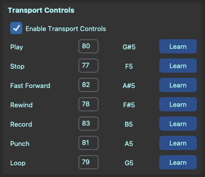 Transport key assignments