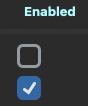 Enable/disable toggle on a shortcut row