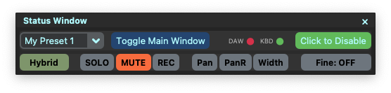 Status Window with a mod key indicator lit up