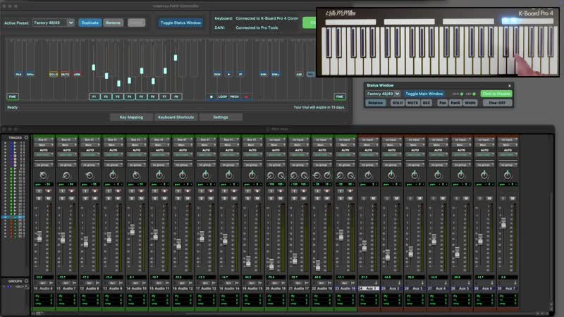 Faders, panning, banking demo